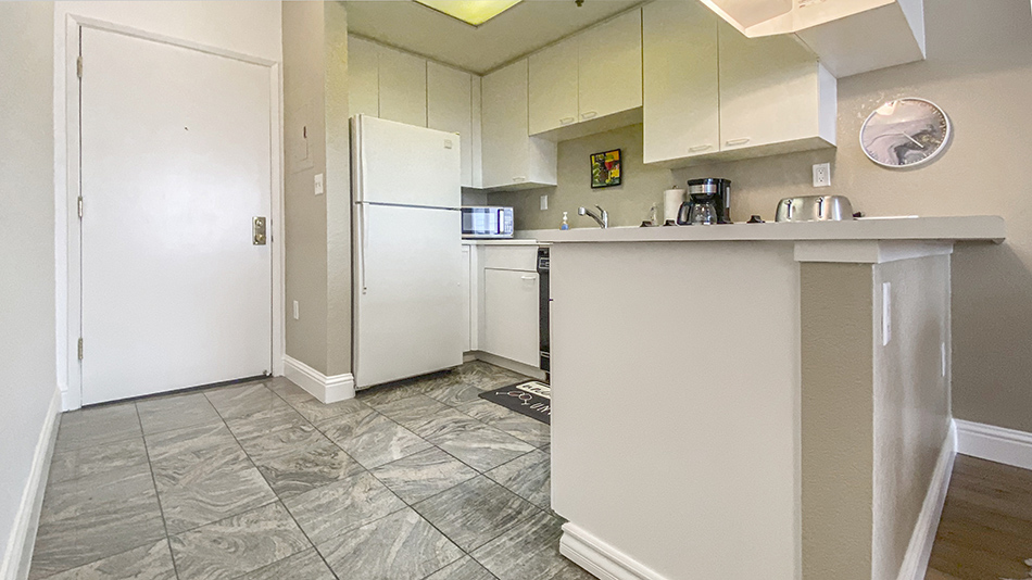 entrance and kitchen area